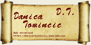 Danica Tominčić vizit kartica